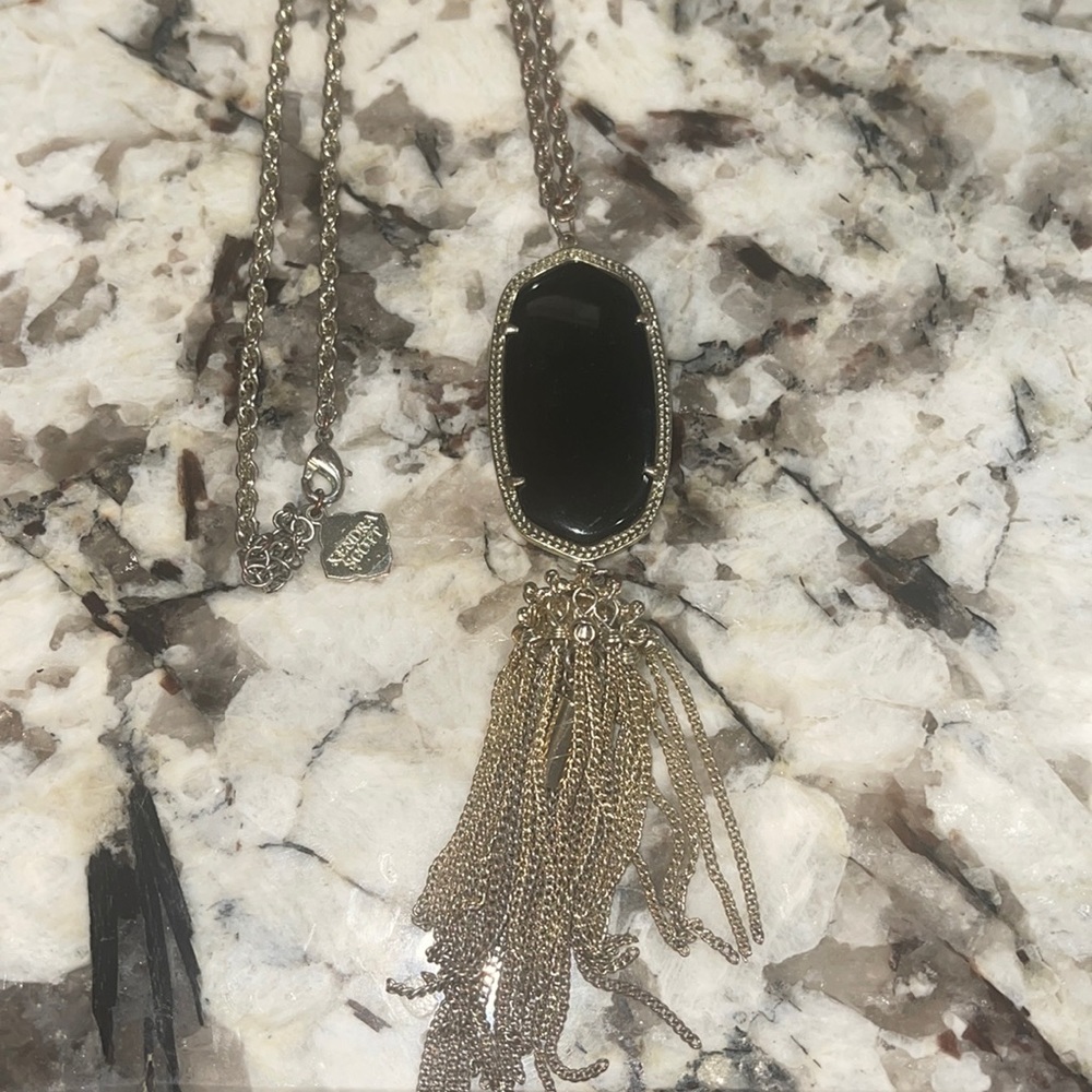 Black and Gold Long Kendra Scott Necklace